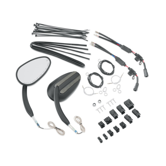 KIT-MIRROR,BLACK,W/LITES